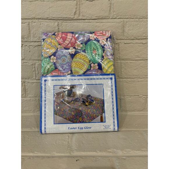 Bardwil Linens Easter Egg Glow Vintage Rectangle Table Cloth NWT - Picture 5 of 5